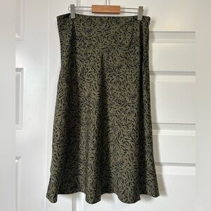 Halston Paisley Print Green and Black Y2K A-line Skirt